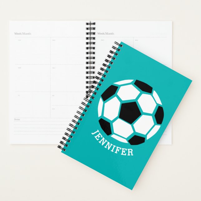 Personalised Geometric Soccer Ball Kids Sports Planner (Display)