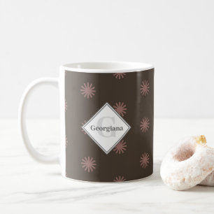 Personalised Geometric Warm Neutral Brown Suns Coffee Mug