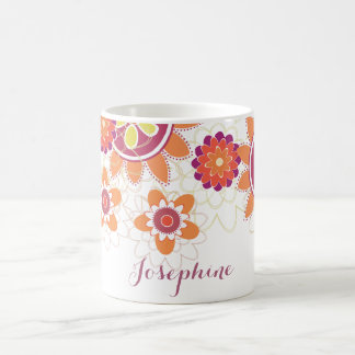 Personalised Geometrical Retro Flowers mug