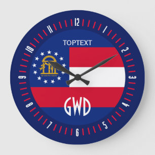 Personalised Georgia State Flag Design on Large Clock