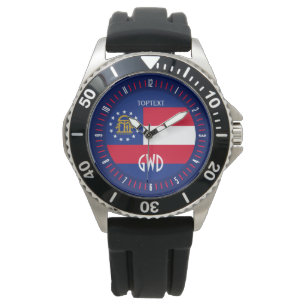 Personalised Georgia State Flag Design Watch