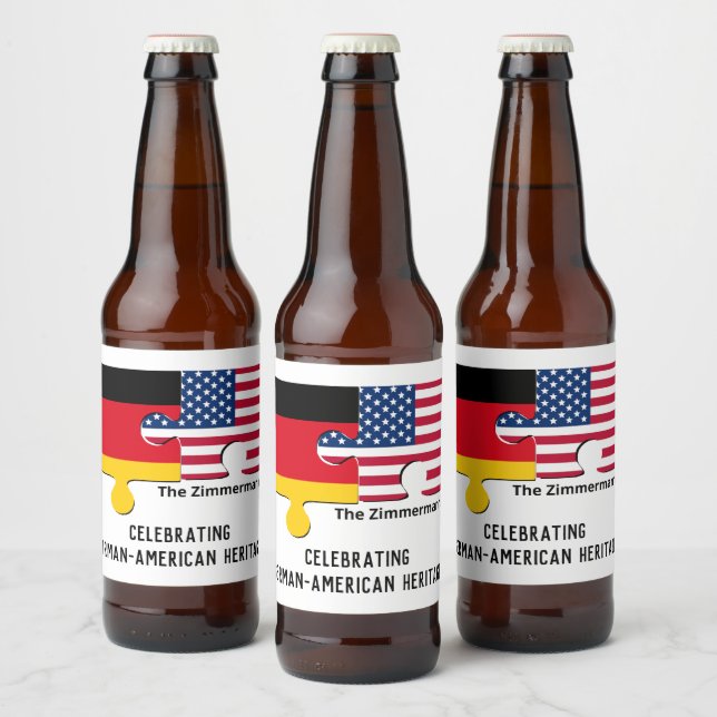Personalised GERMAN AMERICAN Beer Bottle Label (Bottles)