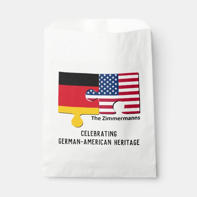 Personalised GERMAN AMERICAN Favour Bags (Front)