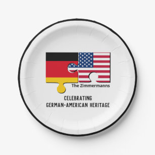 Personalised GERMAN AMERICAN Paper Plate