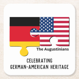 Personalised GERMAN AMERICAN Square Paper Coaster