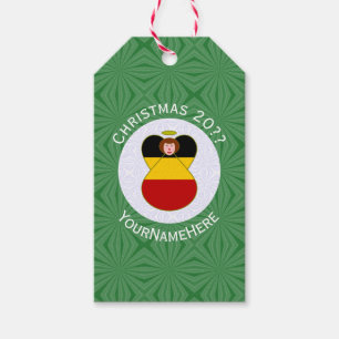 Personalised German Angel Christmas Flag Gift Tags