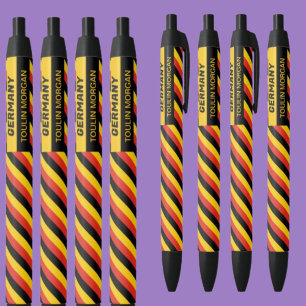Personalised German Flag Black Ink Pen