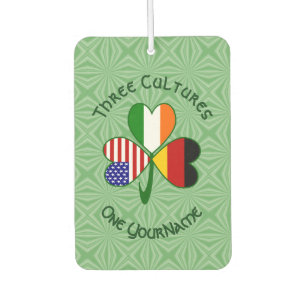 Personalised German Irish USA Shamrock Car Air Freshener