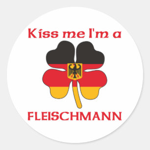 Personalised German Kiss Me I'm Fleischmann Classic Round Sticker