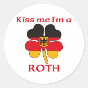 Personalised German Kiss Me I'm Roth Classic Round Sticker