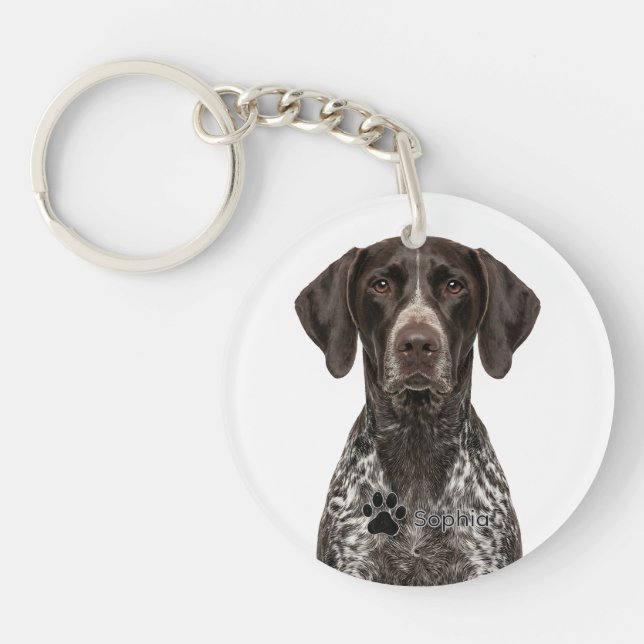 Personalised German Liver Pointer Dog Keychains (Front)