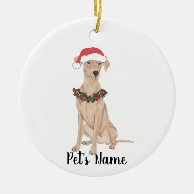 Personalised German Pinscher Christmas Ceramic Tree Decoration (Front)