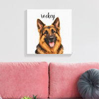 Personalised German Shepherd Dog Canvas Print