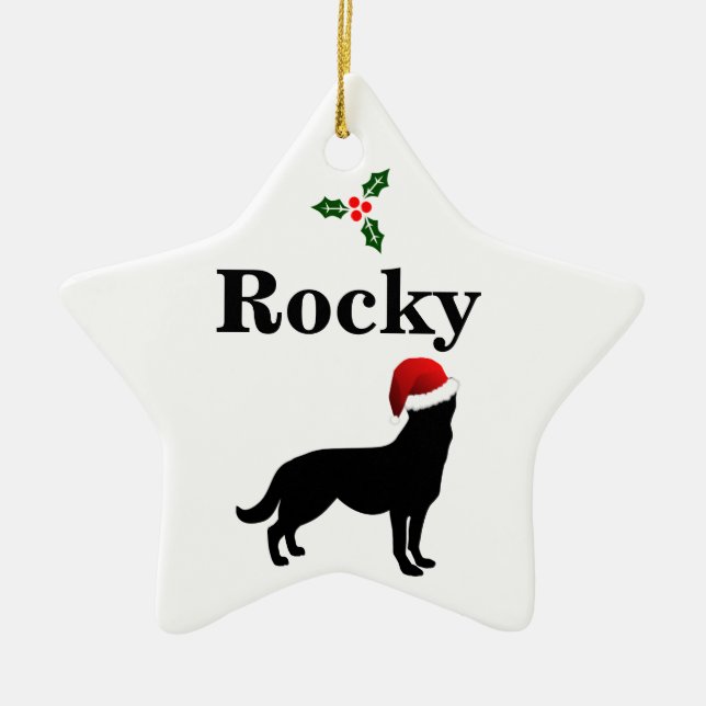 Personalised German Shepherd Dog Ceramic Tree Decoration (Front)