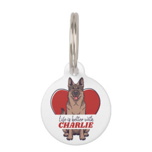 Personalised German Shepherd Dog Lover Custom Name Pet Tag