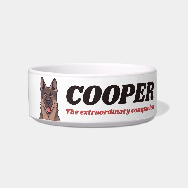 Personalised German Shepherd Dog Lover Custom Text Bowl (Front)