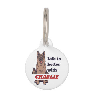 Personalised German Shepherd Dog Lover Custom Text Pet Tag