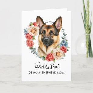 Personalised German Shepherd Dog Mum Mother's Day Holiday Card