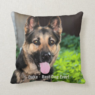 Personalised German Shepherd Dog Photo, Dog Name Cushion