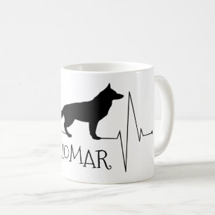 Personalised German Shepherd Love Dog Heart Beat Coffee Mug