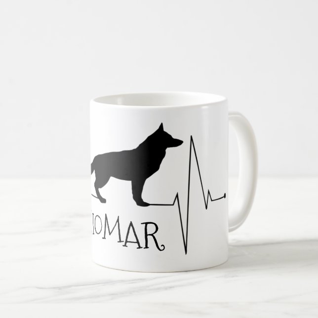 Personalised German Shepherd Love Dog Heart Beat Coffee Mug (Front Right)
