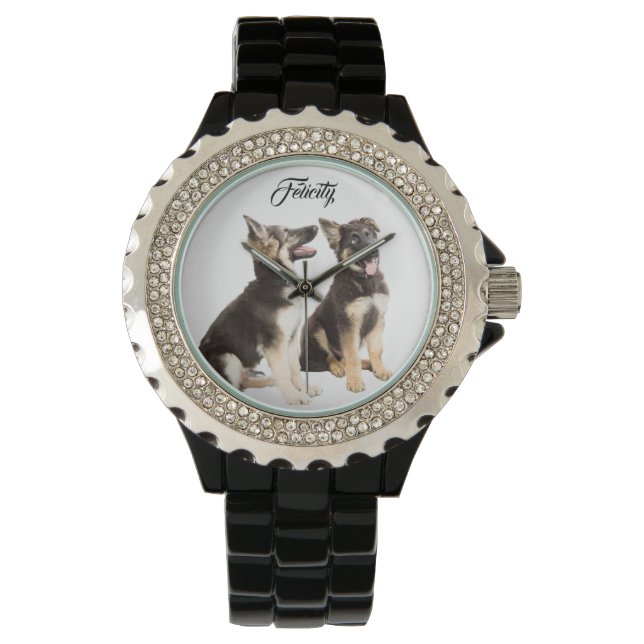 Personalised German Shepherd Puppies Watch (Front)