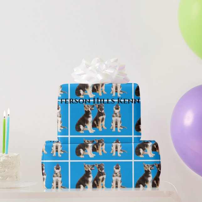 Personalised German Shepherd Puppies Wrapping Paper (Party Gifts)