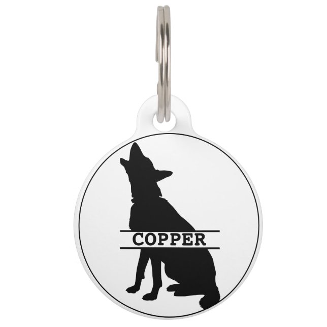 Personalised German Shepherd Round Pet Tag (Front)