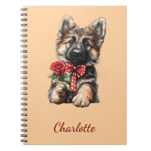 Personalised German Shepherd with Custom Name Notebook