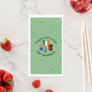 Personalised Germany Ireland USA Shamrock Napkin