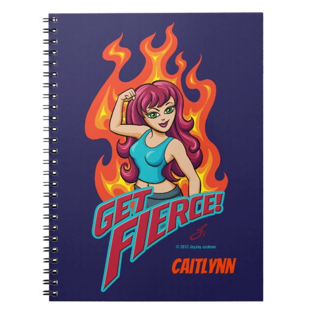 Personalised Get Fierce Girl Notebook (Front)