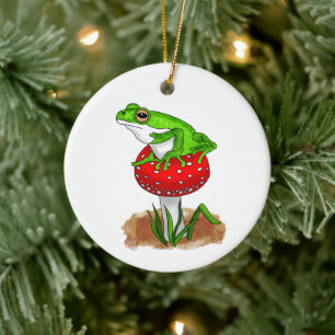 Personalised Get Froggy with It Funny Frog Ceramic Tree Decoration