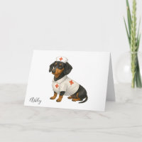 Personalised Get Well Soon Dachshund Dog