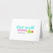 Personalised get well soon message floral white