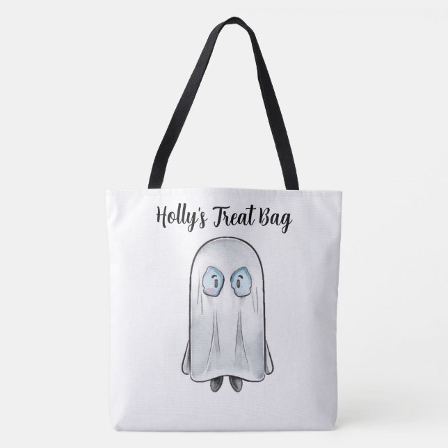 Personalised Ghost Treat Tote Bag (Front)