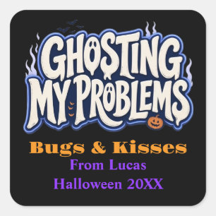 Personalised Ghosting My Problems Funny Sticker