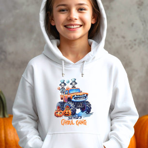Personalised Ghoul Gang Girls Halloween Hoodie