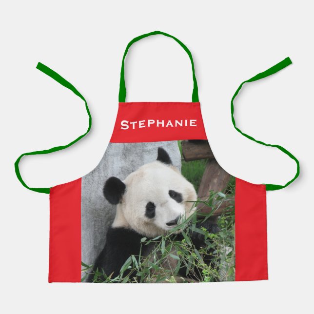 Personalised Giant Panda Kids Apron (Front)