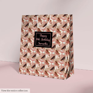 Personalised Gift Bag Rose Gold and Black Wrap