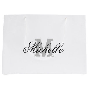 Personalised gift bag with chic name monogram