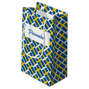 Personalised gift bags with Swedish country flag