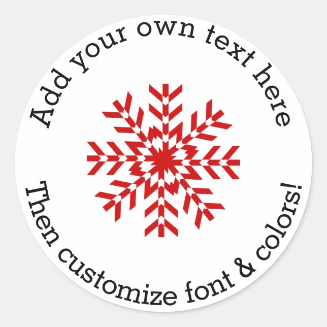 Personalised Gift, Baking or Canning Snowflake Tag (Front)