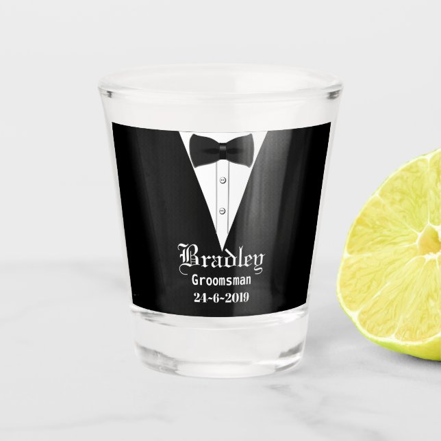 Personalised Gift Custom Groomsmen Shot Glass (Front)
