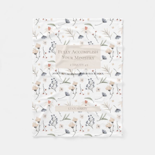 Personalised gift for 2022 JW pioneer sisters  Fleece Blanket (Front)