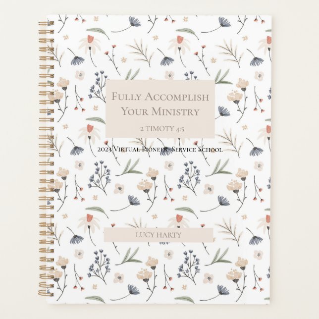 Personalised gift for 2023 JW pioneer sisters Planner (Front)