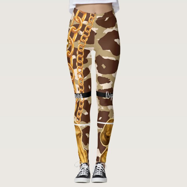 Personalised Gift for Birthday, Bride, Wedding Leggings (Front)