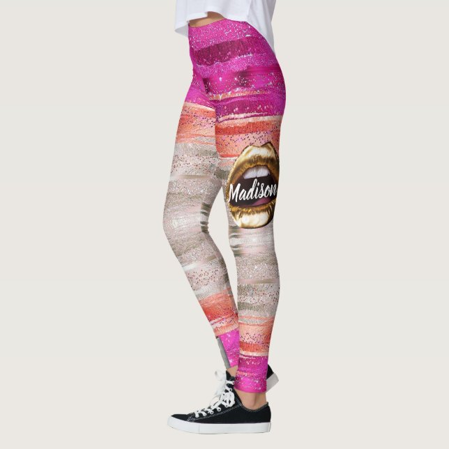 Personalised Gift for Birthday, Bride, Wedding Leggings (Left)