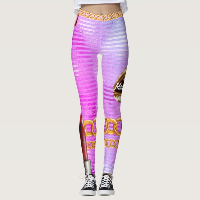 Personalised Gift for Birthday, Bride, Wedding Leggings (Front)