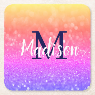 Personalised Gift for Bridesmaid, Wedding, Wife Square Paper Coaster