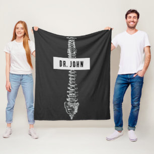 Personalised Gift for Chiropractor, Spine Doctor Fleece Blanket